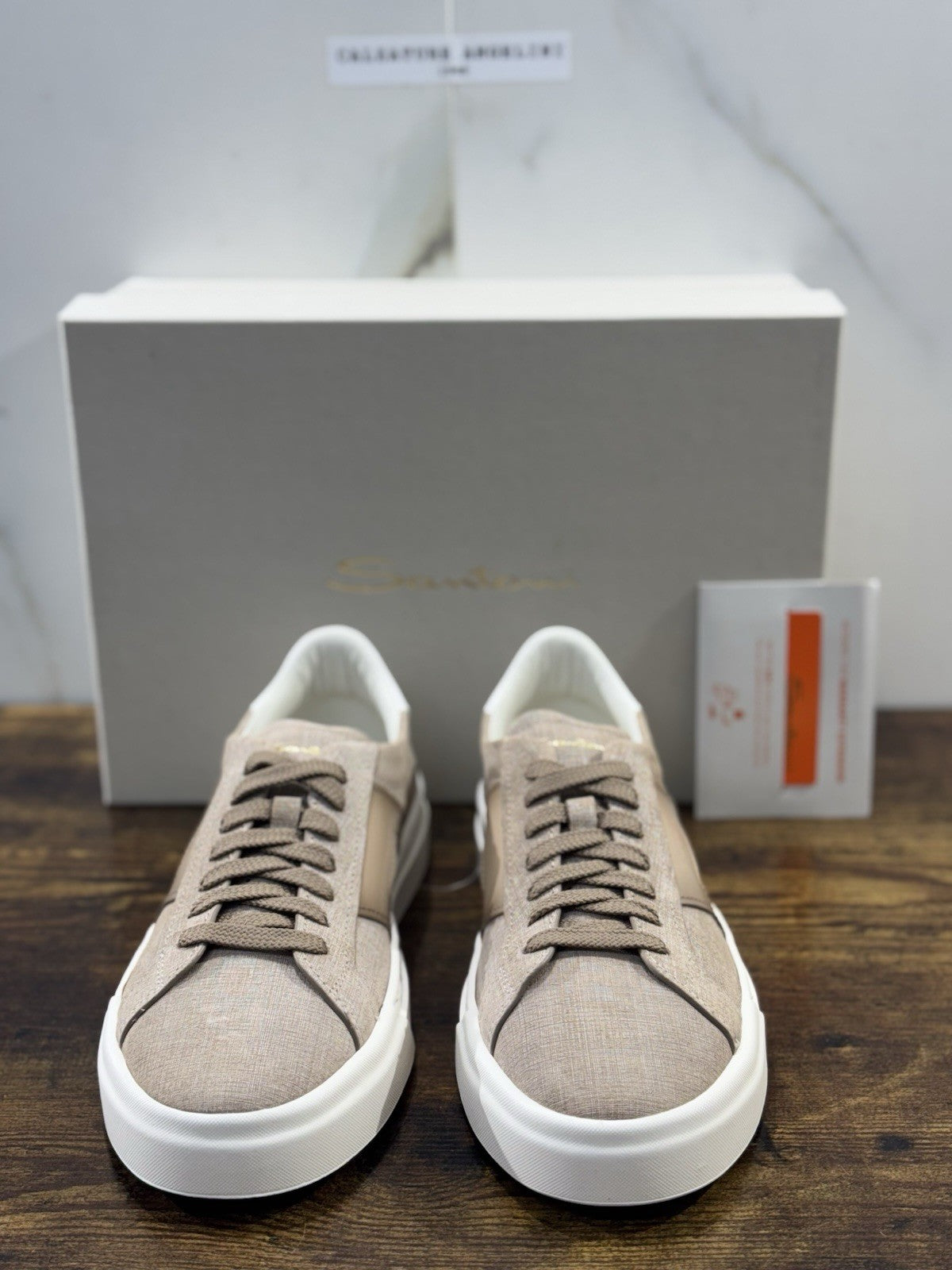 Santoni Sneaker DBS  Pelle Brown    Luxury Santoni Scarpe Uomo 42