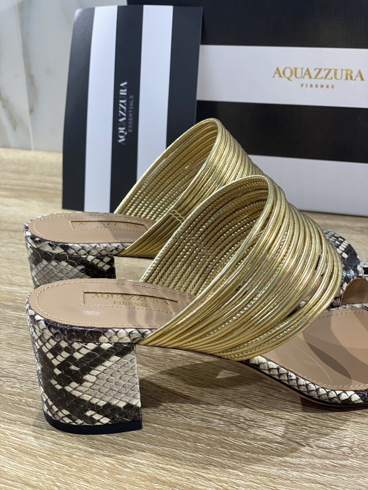 Aquazzurra Firenze Sandalo Donna Rendez Vous 50 Snake Specchio Luxury Woman 40