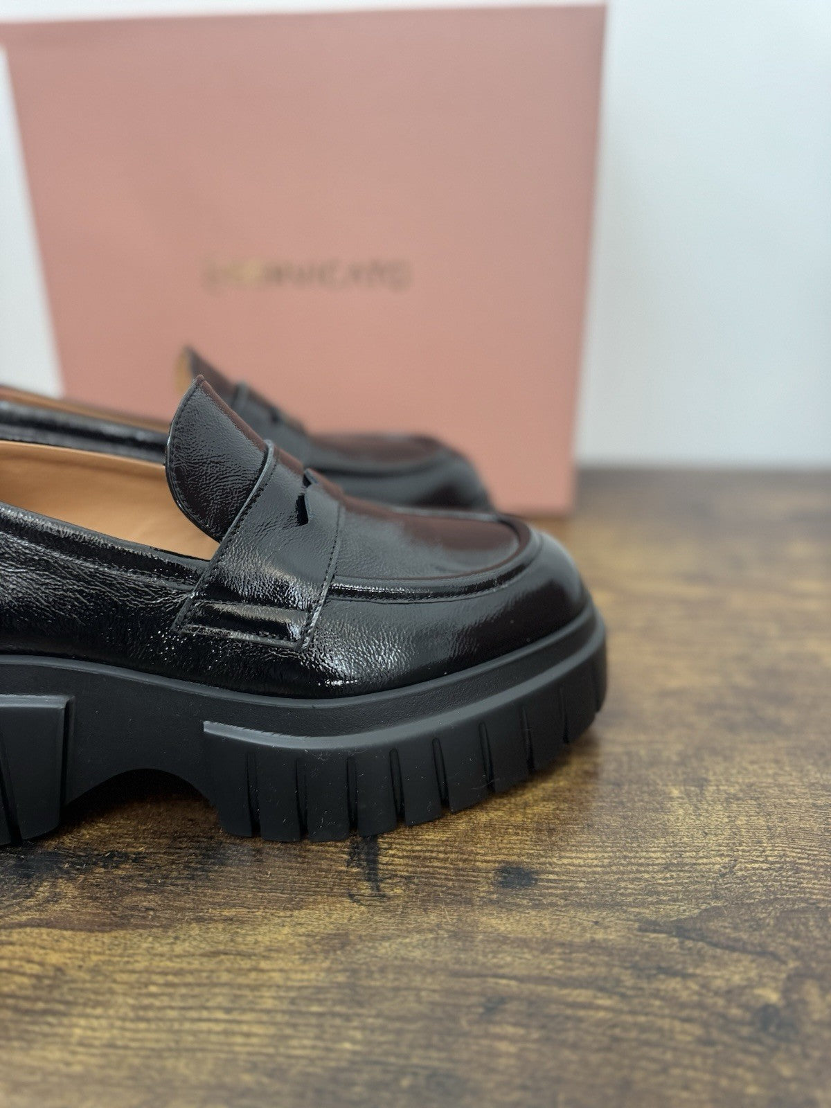 Bervicato Mocassino Pelle Nero Zeppa Extra Light Casual Donna 38.5