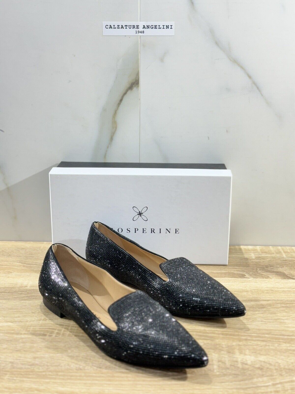 Prosperine Ballerina    donna Crystal Nero          luxury made in italy 41