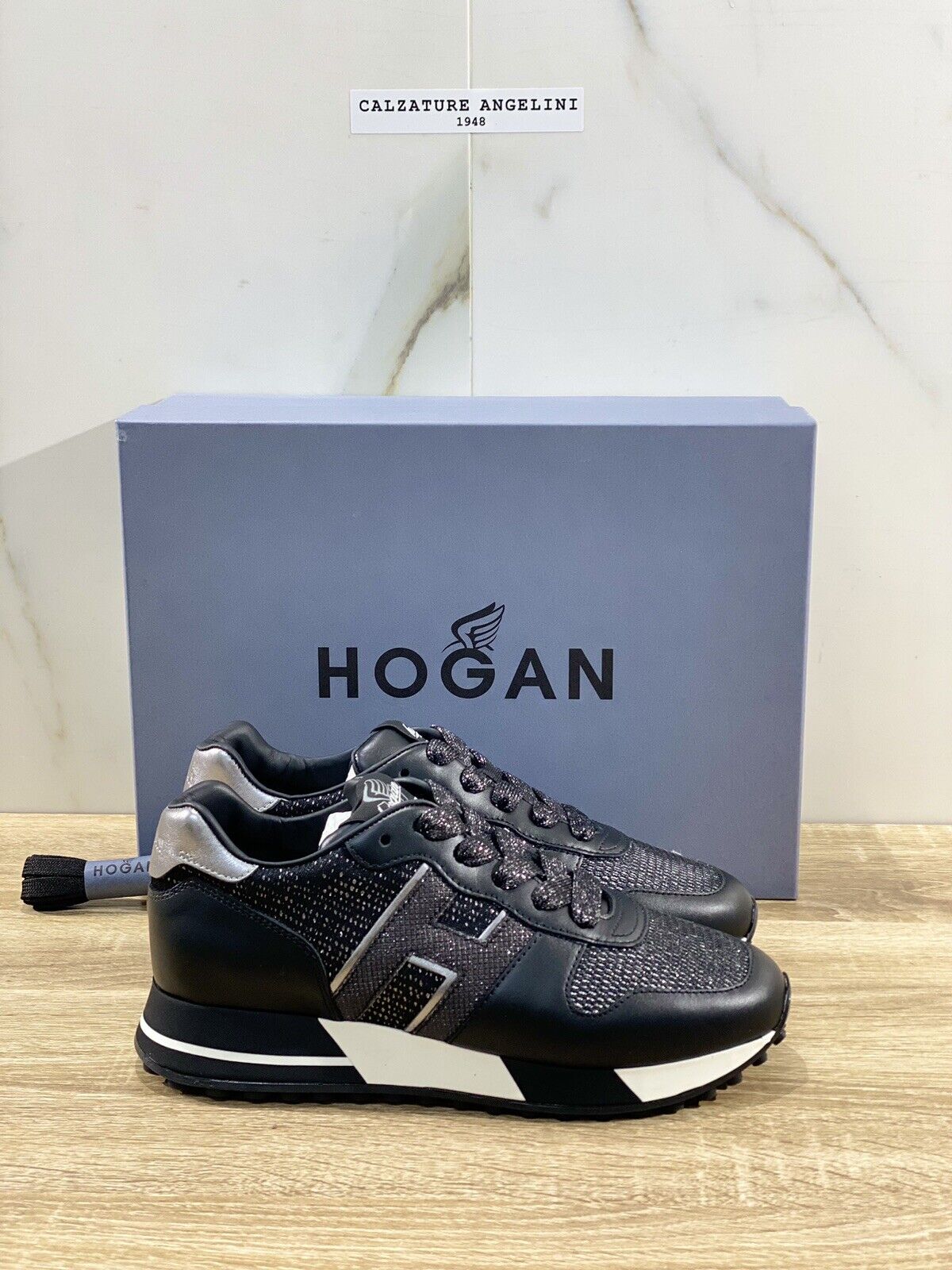 Hogan Scarpa sneaker H383 Pelle Nera luxury hogan woman shoes 36