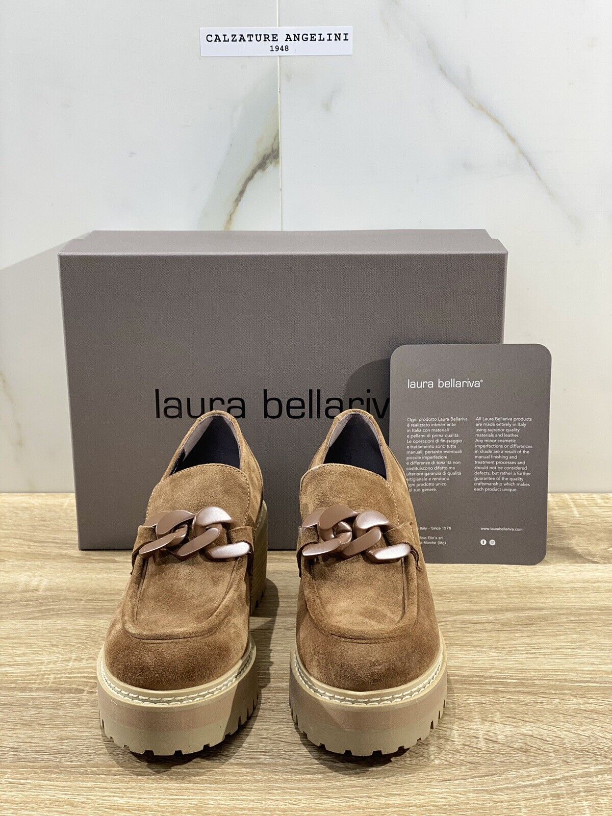 Laura Bellariva Mocassino donna suede cuoio tacco 37