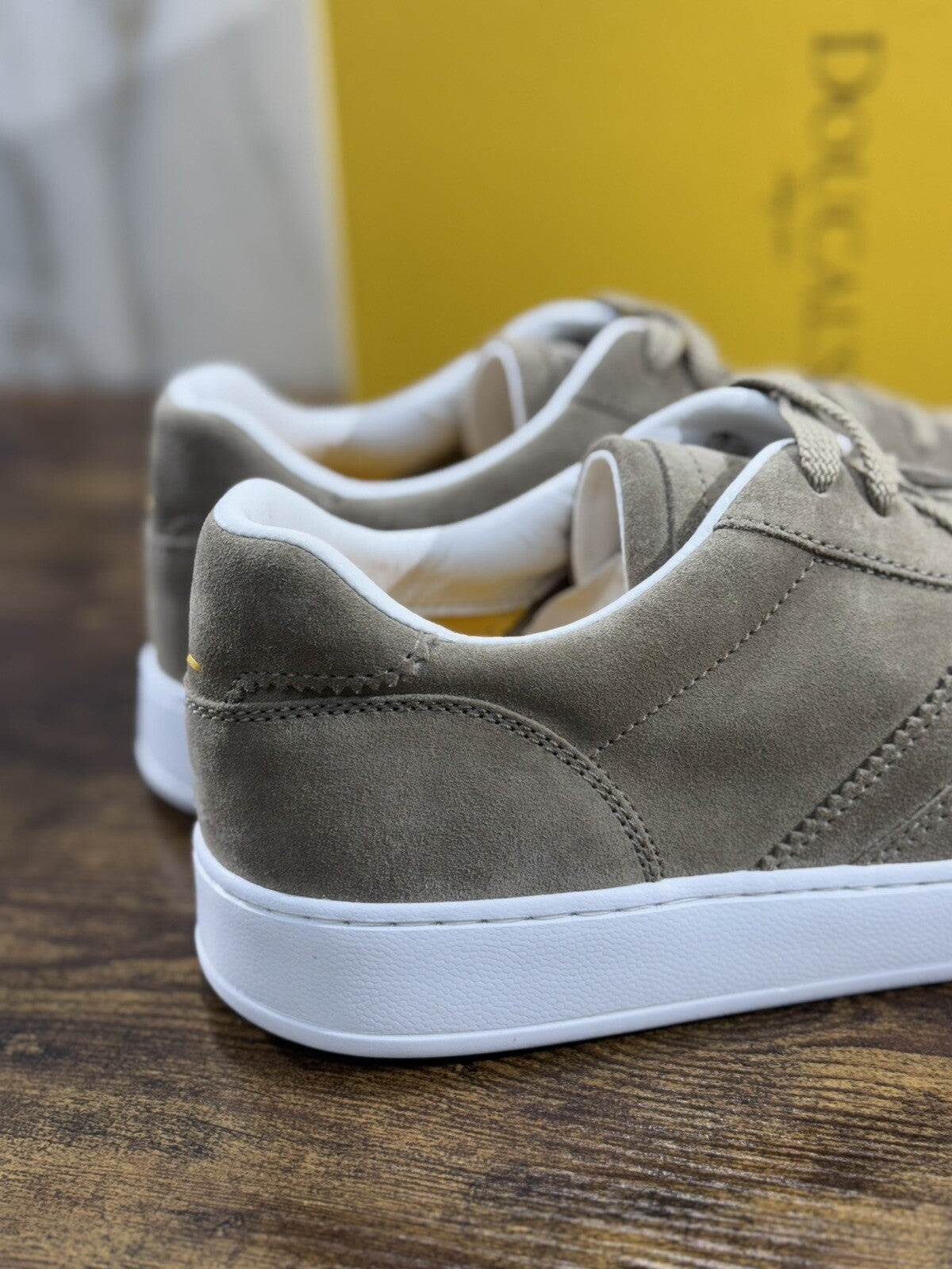 Doucal’s Sneaker Uomo Wash Suede Beige  Luxury Men Shoes Doucal’s 43.5