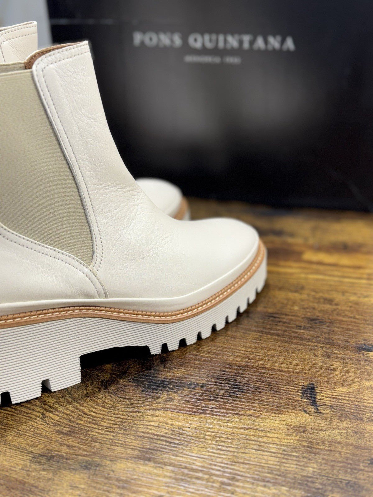 Pons Quintana Stivaletto Donna Carm B Pelle Bianco     Zeppa  Luxury Boot 38