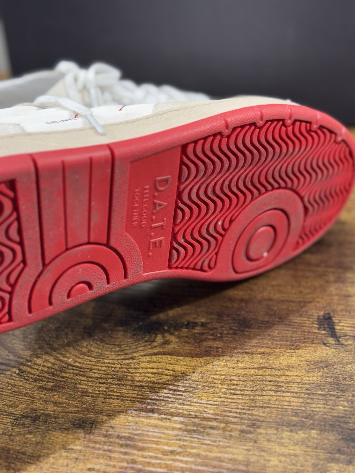 D.A.T.E Court Uomo  sneaker Pelle White Red Casual Shoes 45
