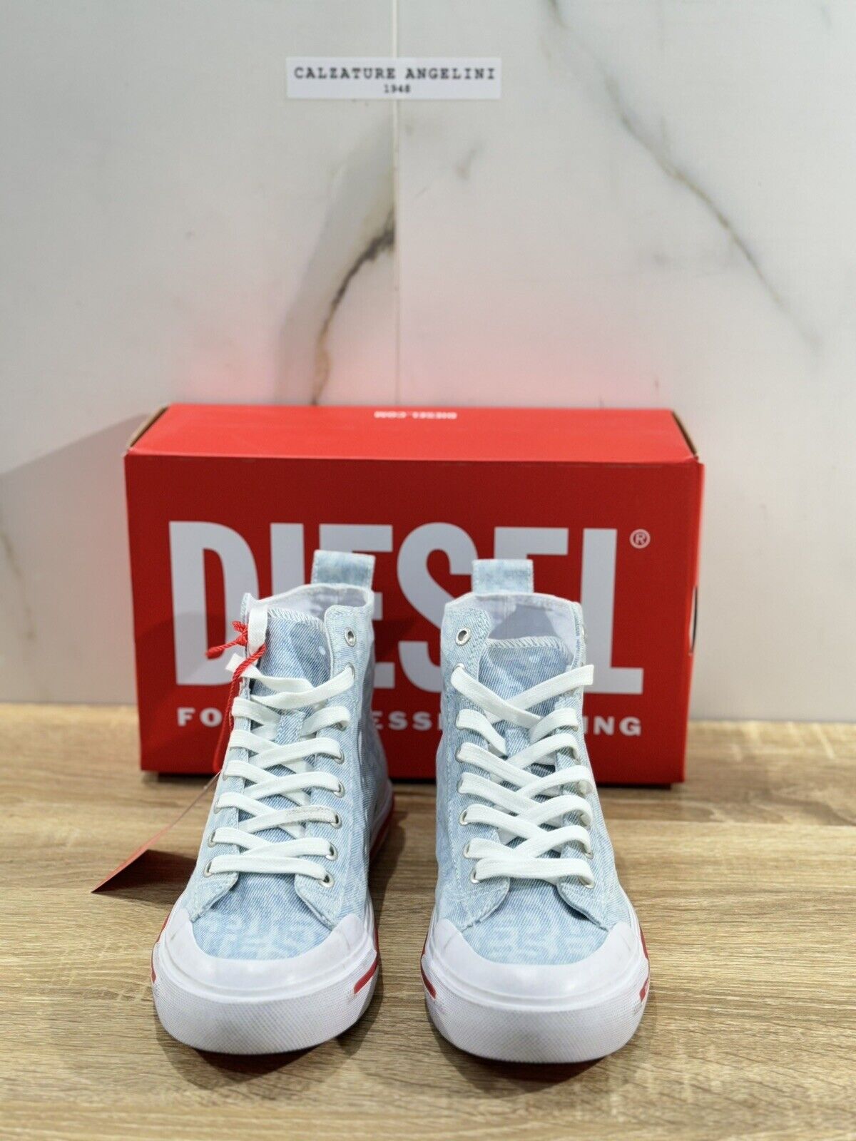 Diesel Sneaker Donna Athos Mid Ice Blue Casual Cotton Extra Light 41