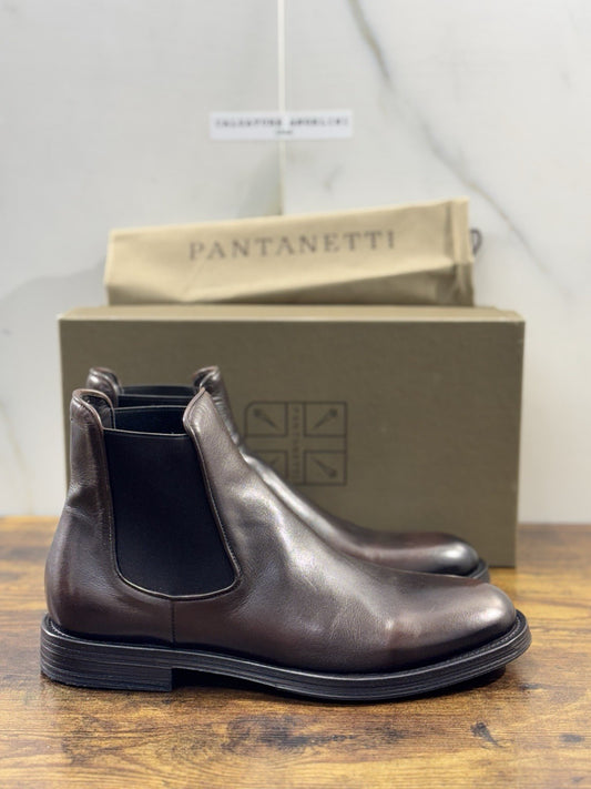 Pantanetti Chelsea Boot   Uomo Pelle Tabacco Casual Luxury Men Shoe 43