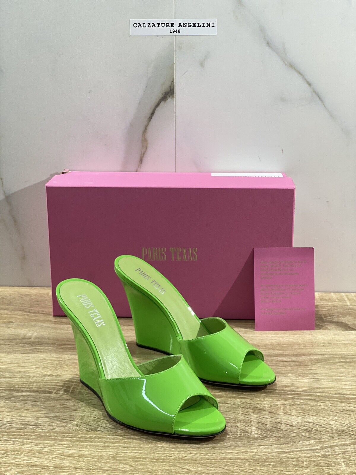 Paris Texas Wanda Wedge Pelle Verde Luxury Sandal Paris Texas Donna 38