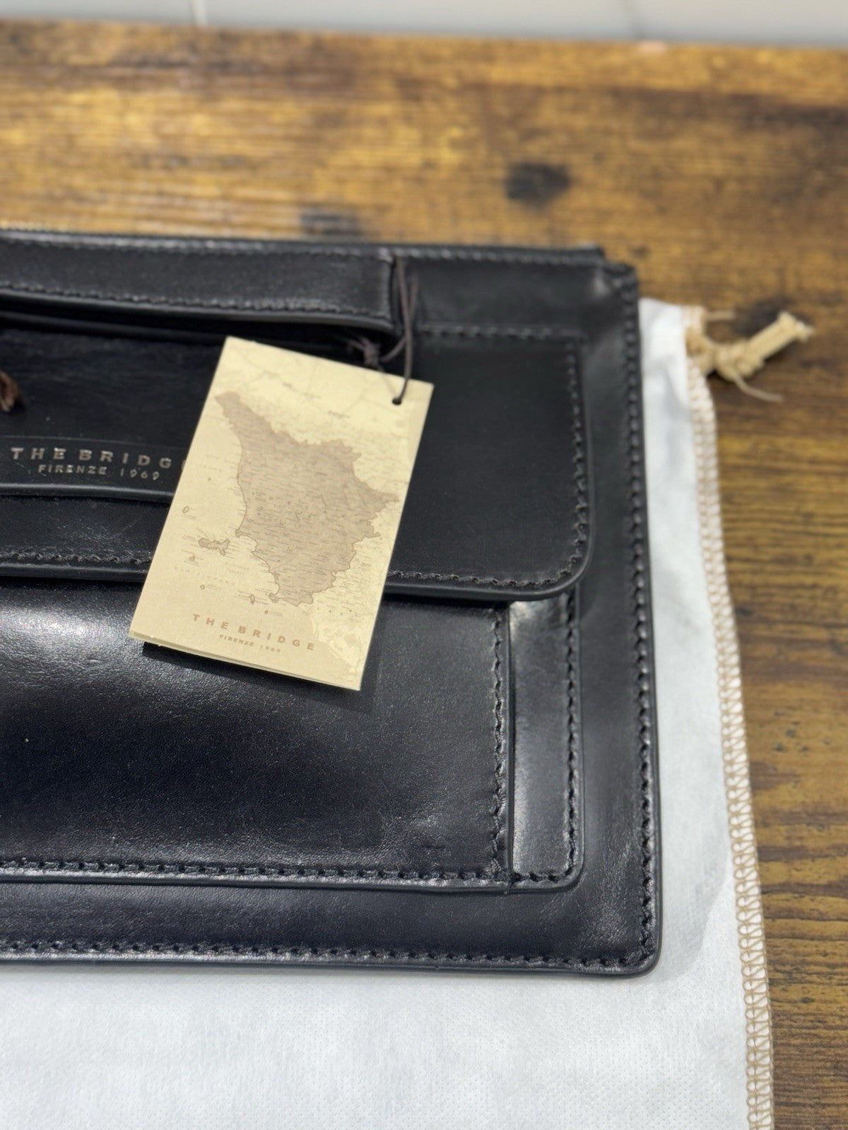 The Bridge Pochette Pelle Nera Da Polso Top Quality The Bridge Uomo