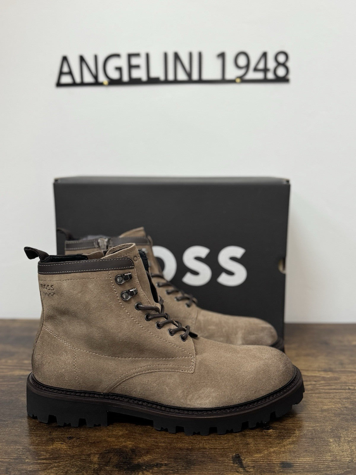 Boss Stivaletto Uomo Suede Beige Casual Boot Extra light Uomo 44