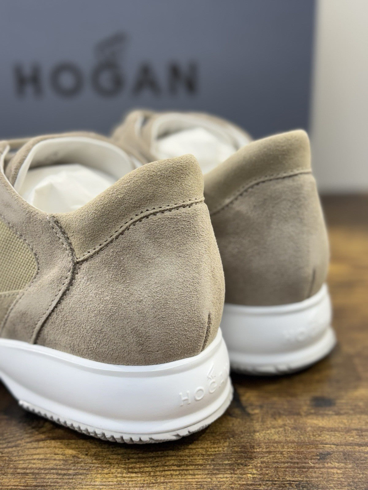 Hogan Interactive Suede Beige Casual Scarpa Hogan Uomo 44