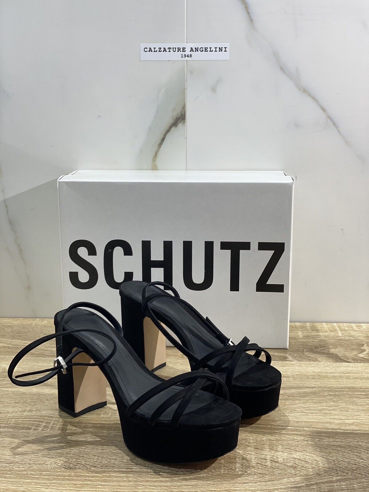 Schutz Sandalo Donna Nero Con Tacco Casual Woman Sandal Schutz 38