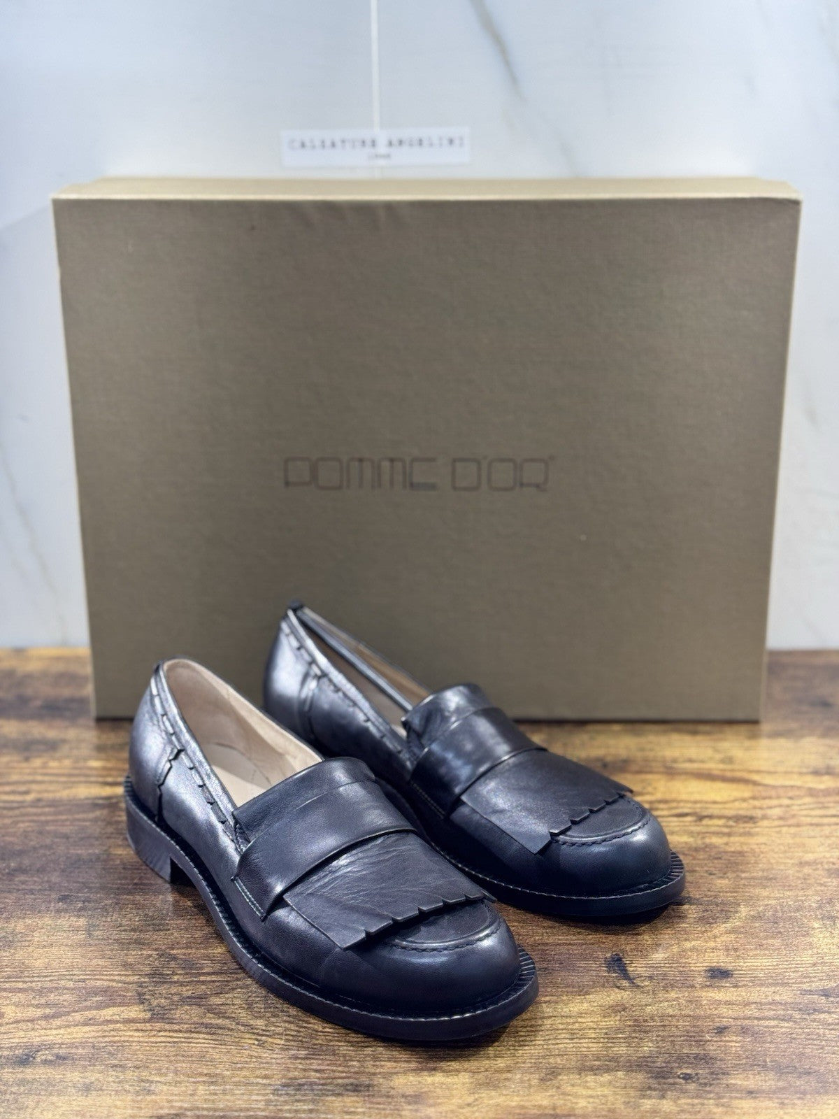 Pomme D’or Mocassino  Pelle Nero Casual Luxury Loafer Donna 41