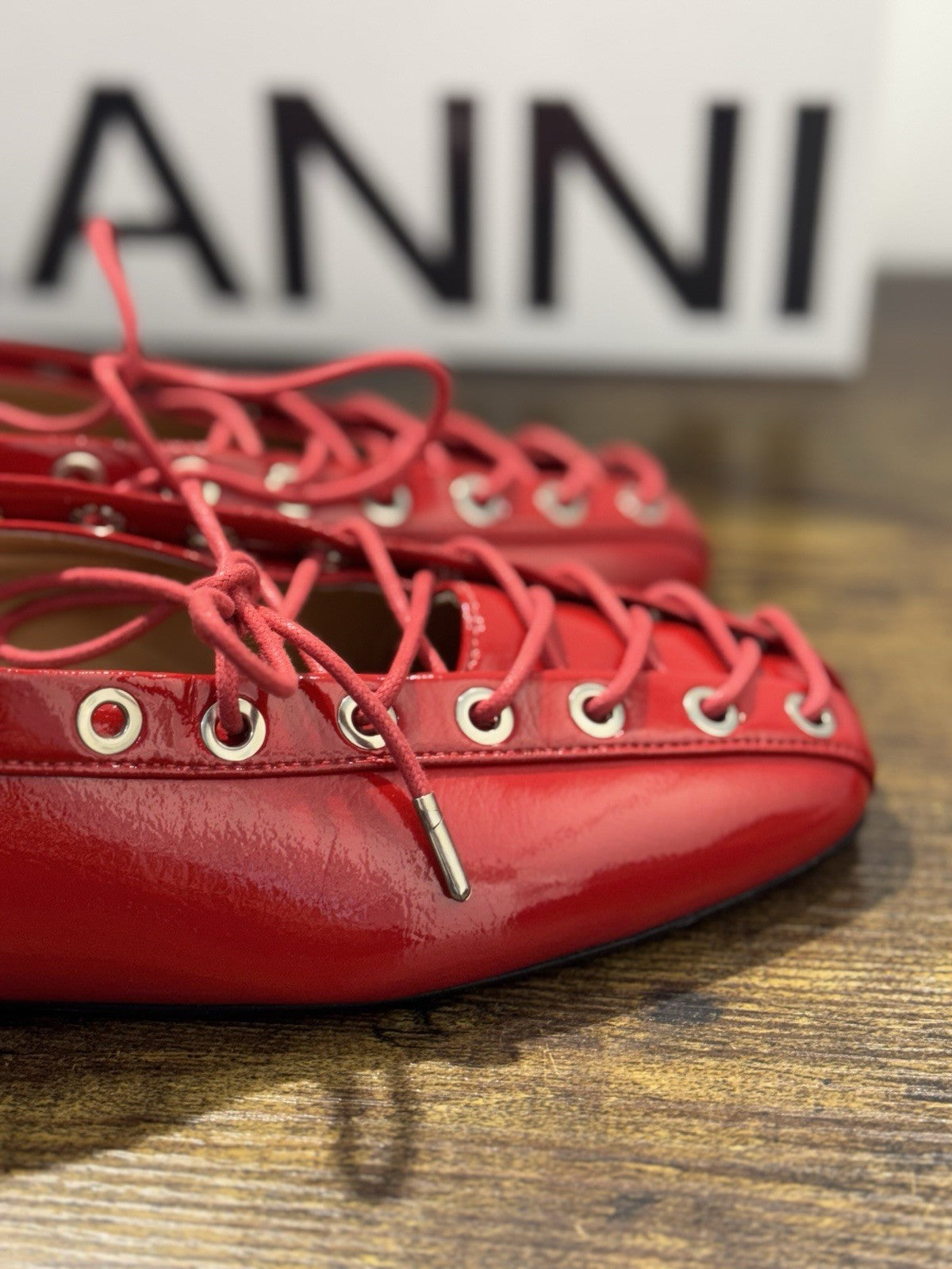 Ganni Ballerina Rossa Casual Ganni Scarpa Donna 39