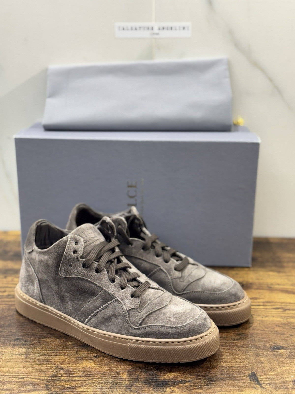 Calce Scarpa Uomo Sneaker Suede Lavagna   Top Quality Uomo 44