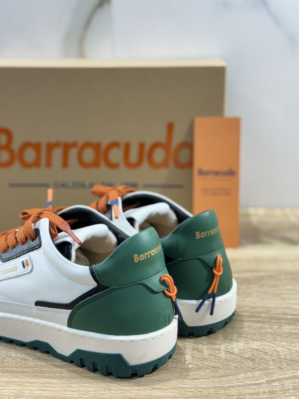 Barracuda Sneaker Uomo Pelle Verde Bianca   Fully Made In Italy  Casual 42