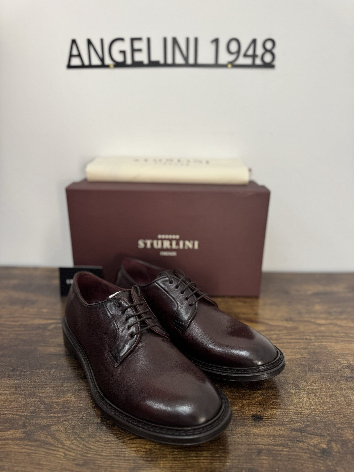 Sturlini  Derby Pelle Bordo’  Luxury Scarpa Uomo 43.5