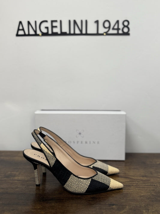 Prosperine Sling Back Pelle Tessuto Reali      Scarpa Donna 37.5