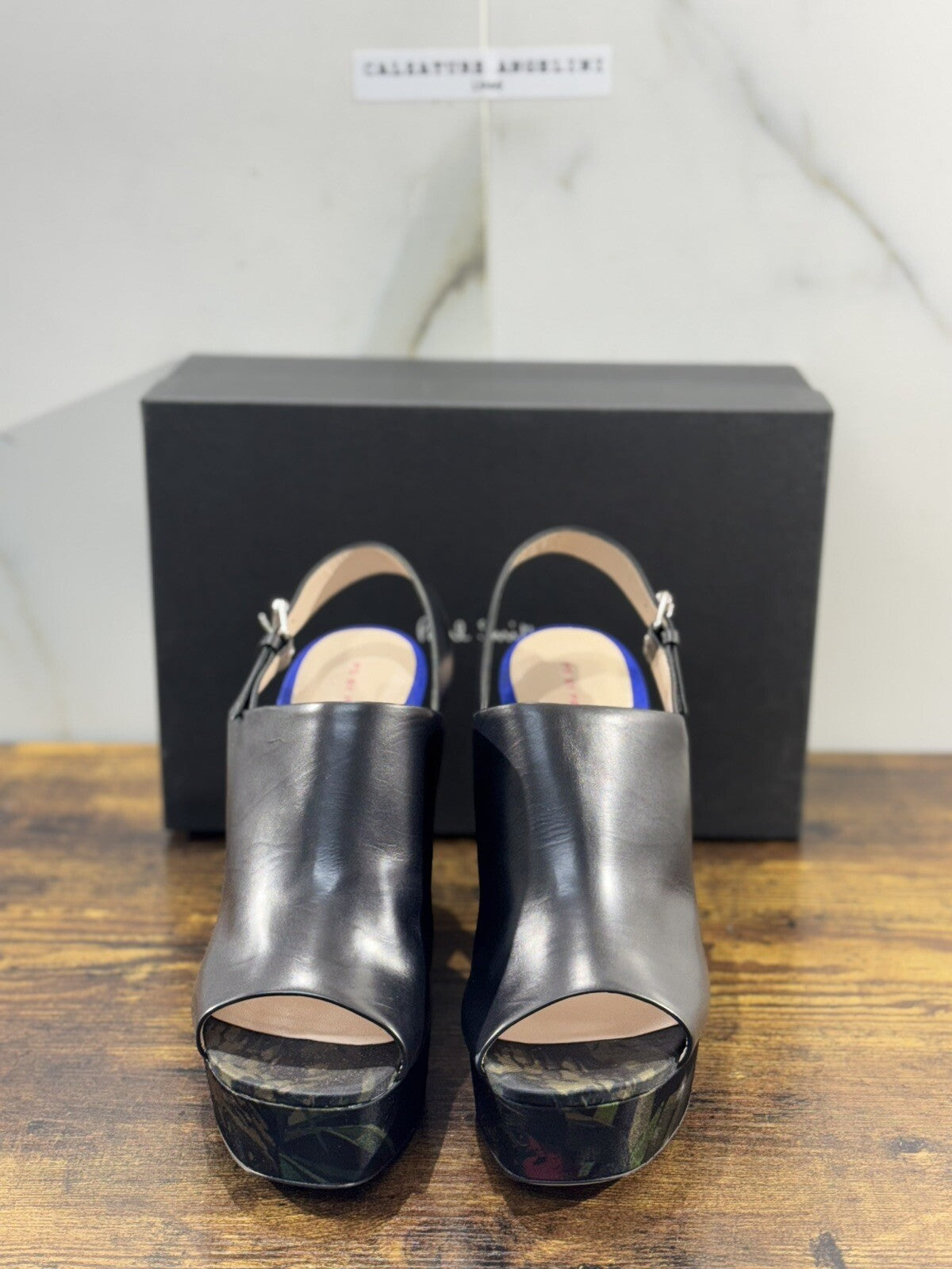 Paul Smith Sandalo Donna Zeppa Tulum  Pelle Nero    Casual Luxury Woman Shoes 38