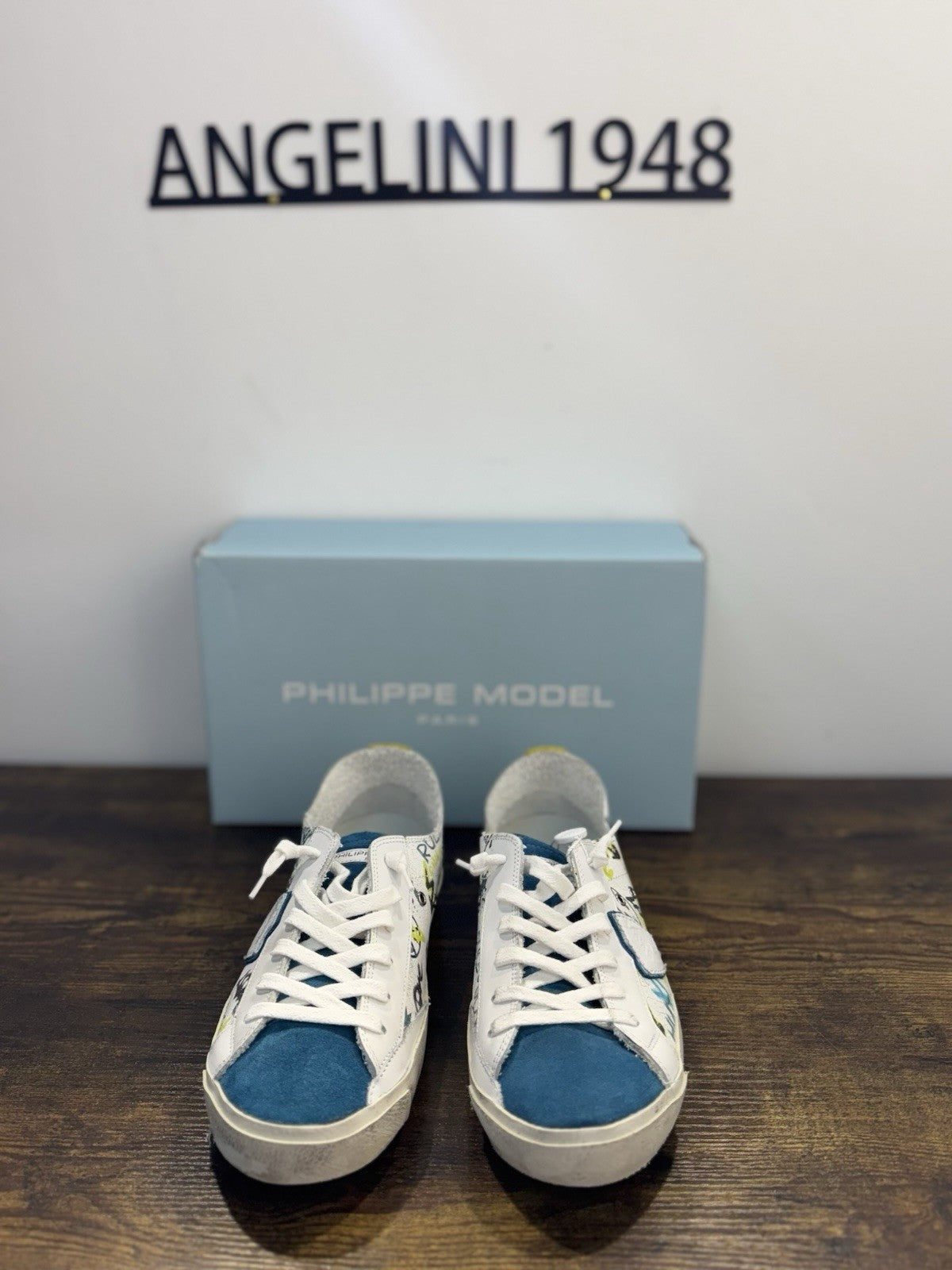 Philippe Model Paris Low Pelle Bianca Limited Edition   Casual Sneaker Uomo 45
