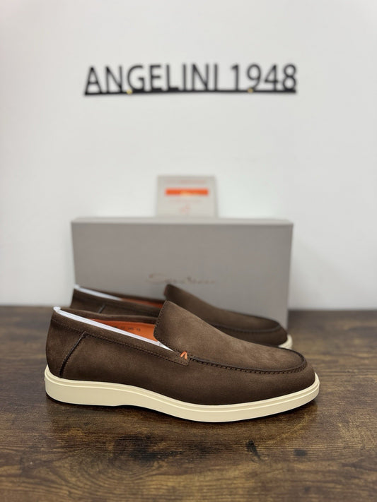 Santoni Mocassino Summer Walk Suede Brown Casual Santoni Uomo 46