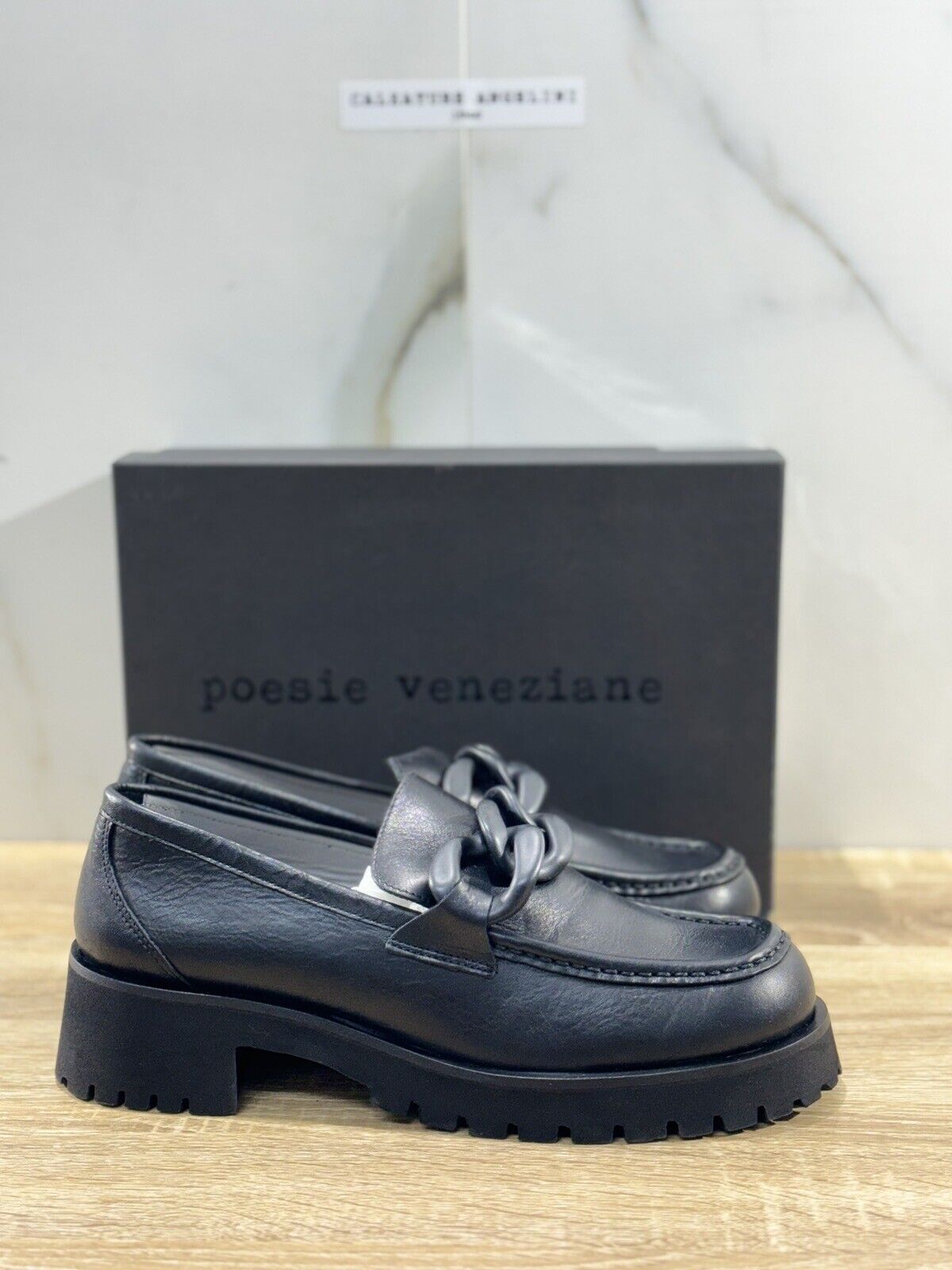 Poesie Veneziane Mocassino Donna Pelle Nero Extra Light Made In Italy 40