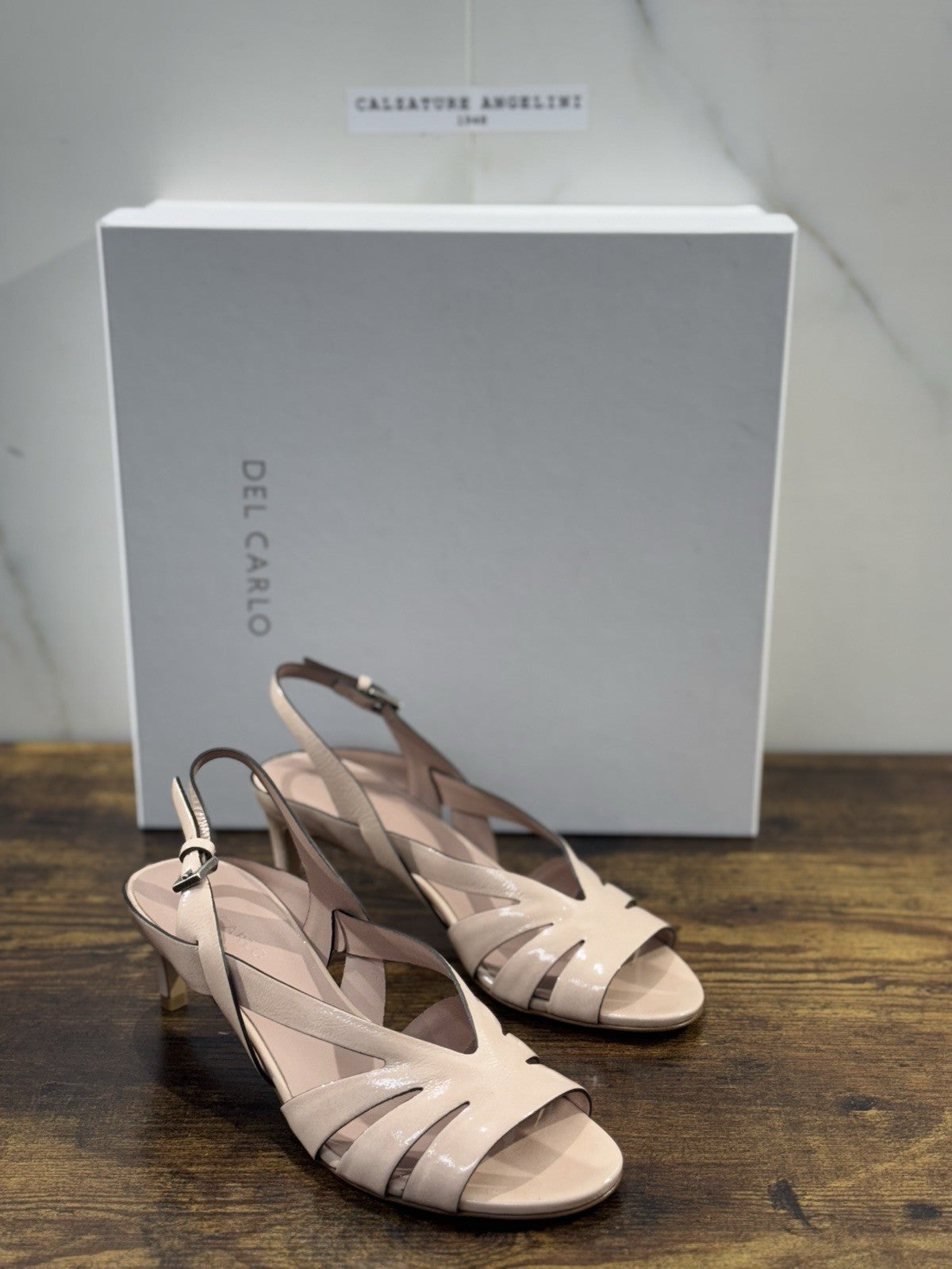 Del Carlo Sandalo    Pelle Nude   Luxury Made In Italy Sandal  Donna 41