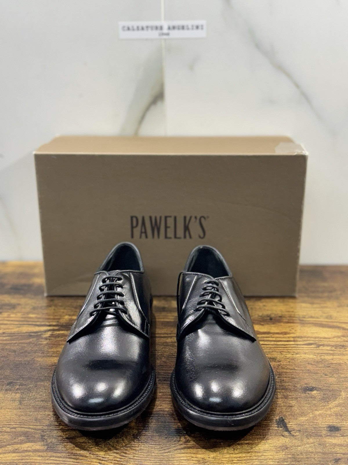Pawelk’s Derby   Uomo Pelle Nero   Hand  Made  Made  In Italy Derby 39