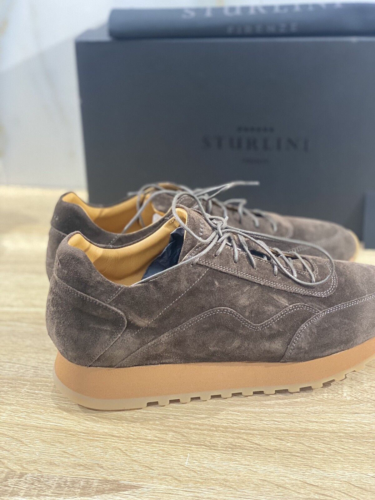 Sturlini Firenze scarpa uomo sneaker running suede Ebano heritage handmade 41