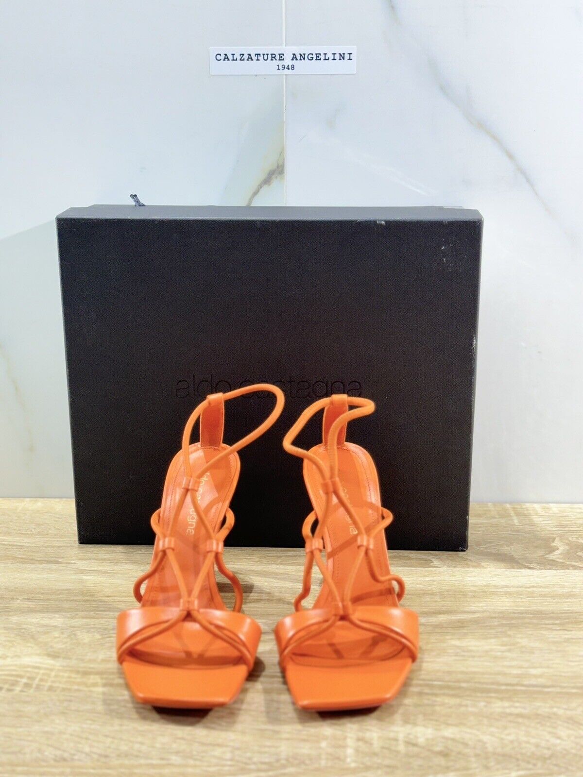 Aldo Castagna Sandalo Donna alba In Pelle Arancio ’ Con Tacco Luxury Sandal 37