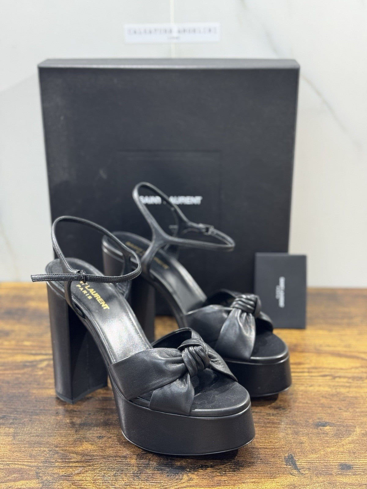 Saint Laurent Node Sand Pelle    Nero Donna  Luxury Saint Laurent Donna 39.5