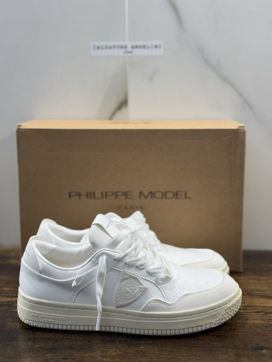 Philippe Model Sneaker Uomo Lyon Low Pelle Bianca Verde 40