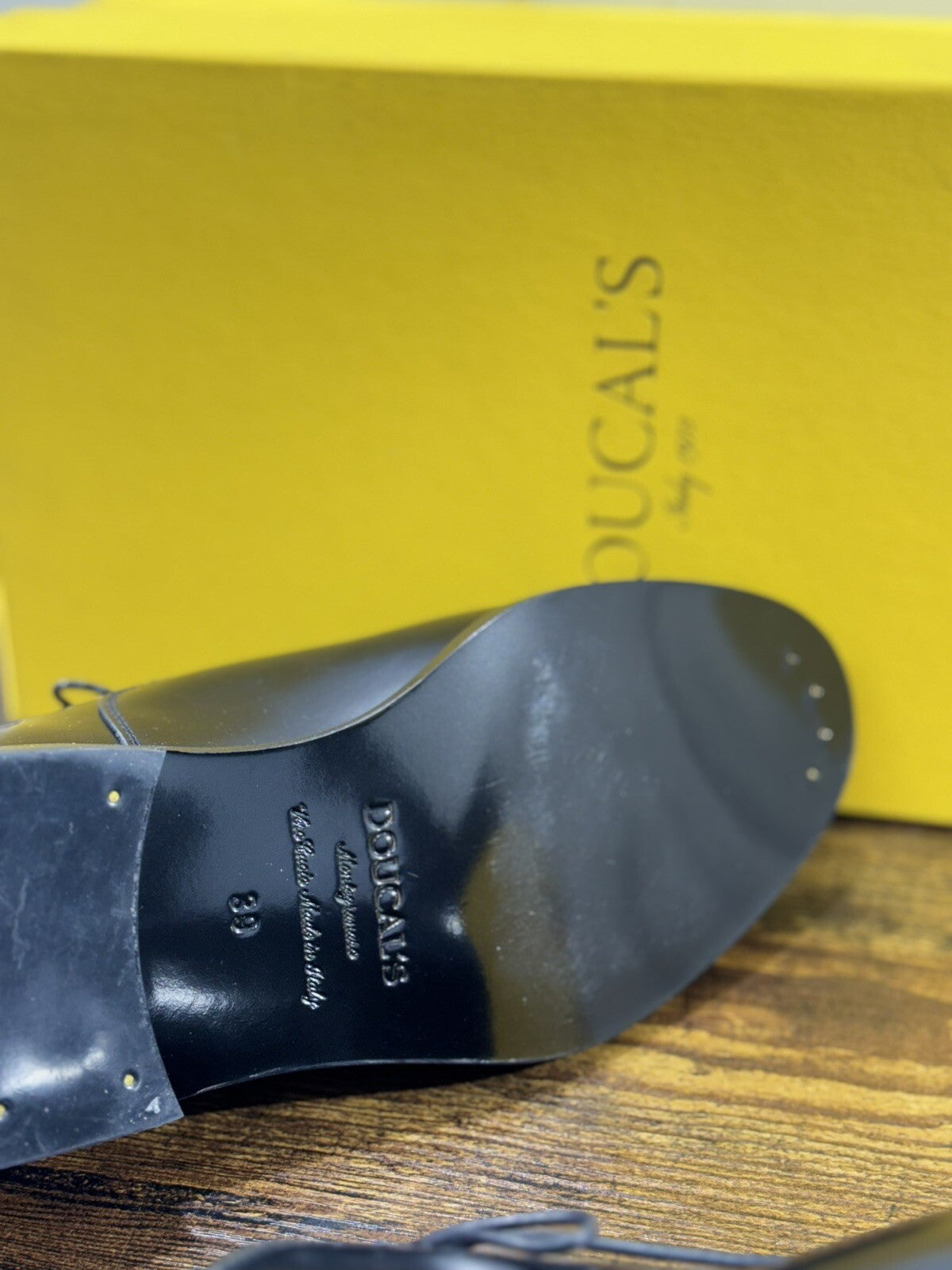 Doucal’s Scarpa Uomo Derby Oxford Pelle Nero Luxury Men Doucal’s Shoes 39