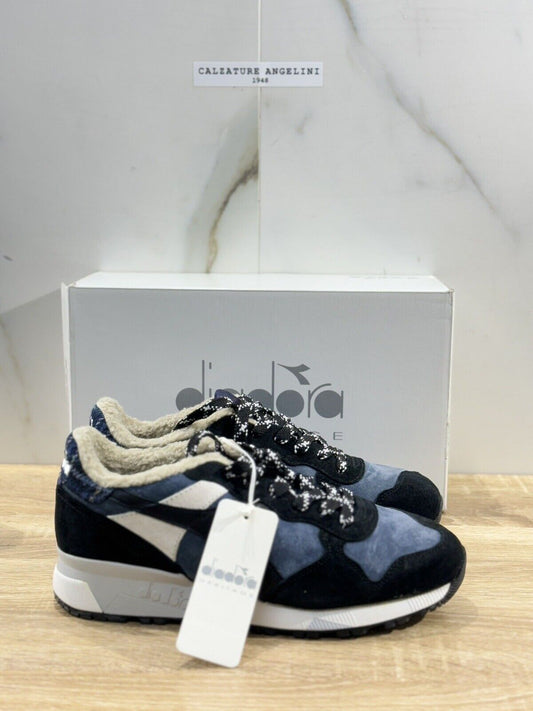 Diadora Heritage Sneaker Uomo Trident 90 Check Suede Blu  Casual Sneaker 42