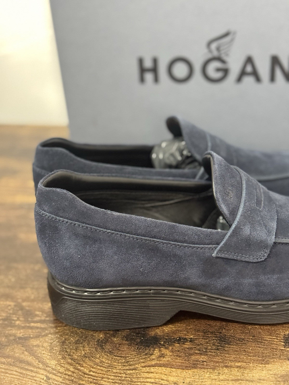 Hogan Business Mocassino Pelle  Suede Blu  Memory Foam Casual Hogan Uomo 43.5