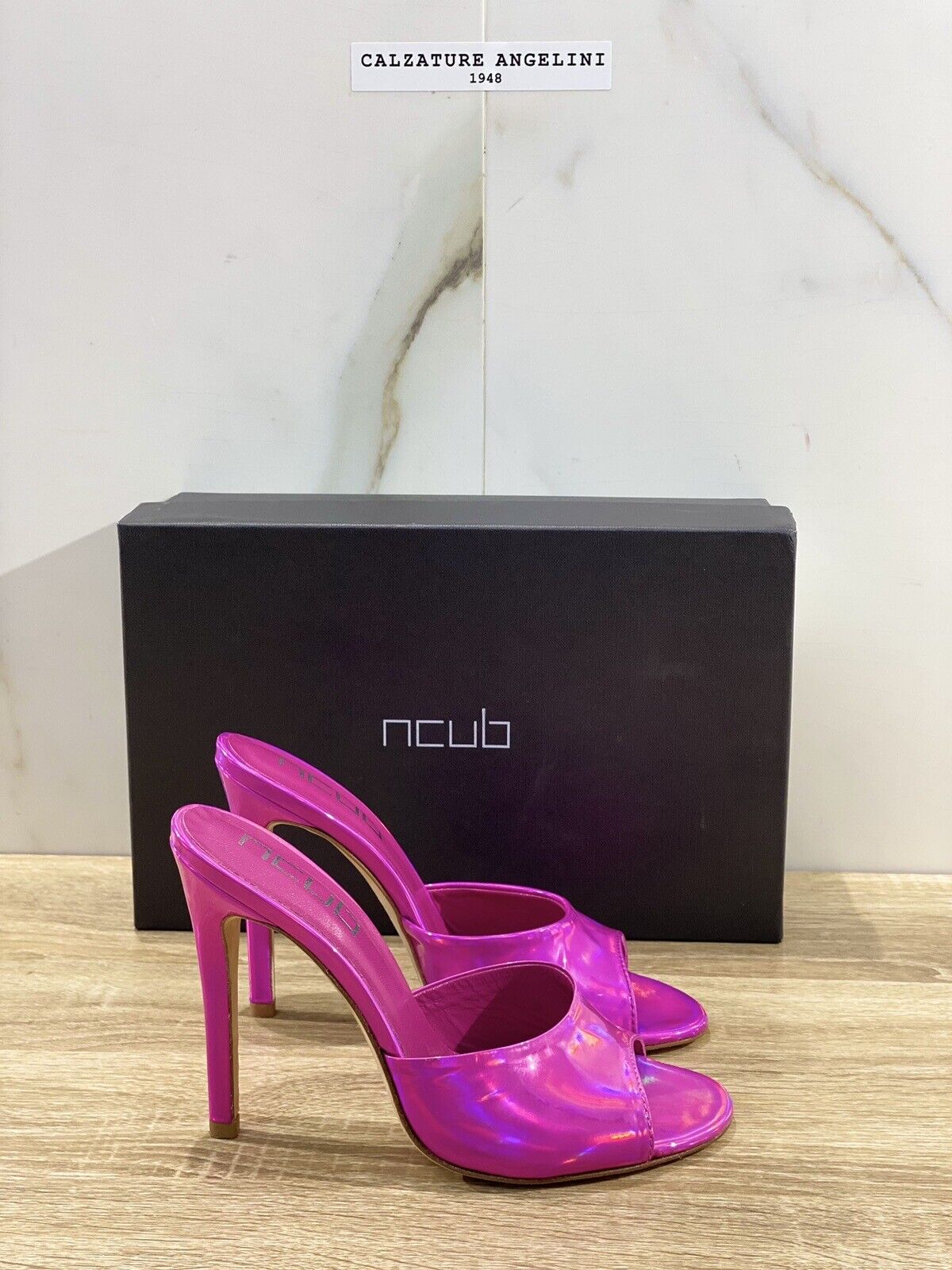 NCUB Sandalo Donna Modello Sole Pelle Fuxia Luxury Woman Sandal 40