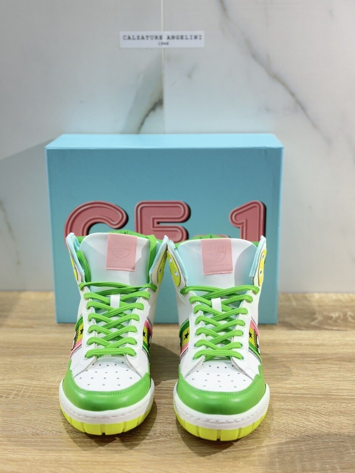 Chiara Ferragni Sneaker CF1 High Top Donna Verde Casual 39