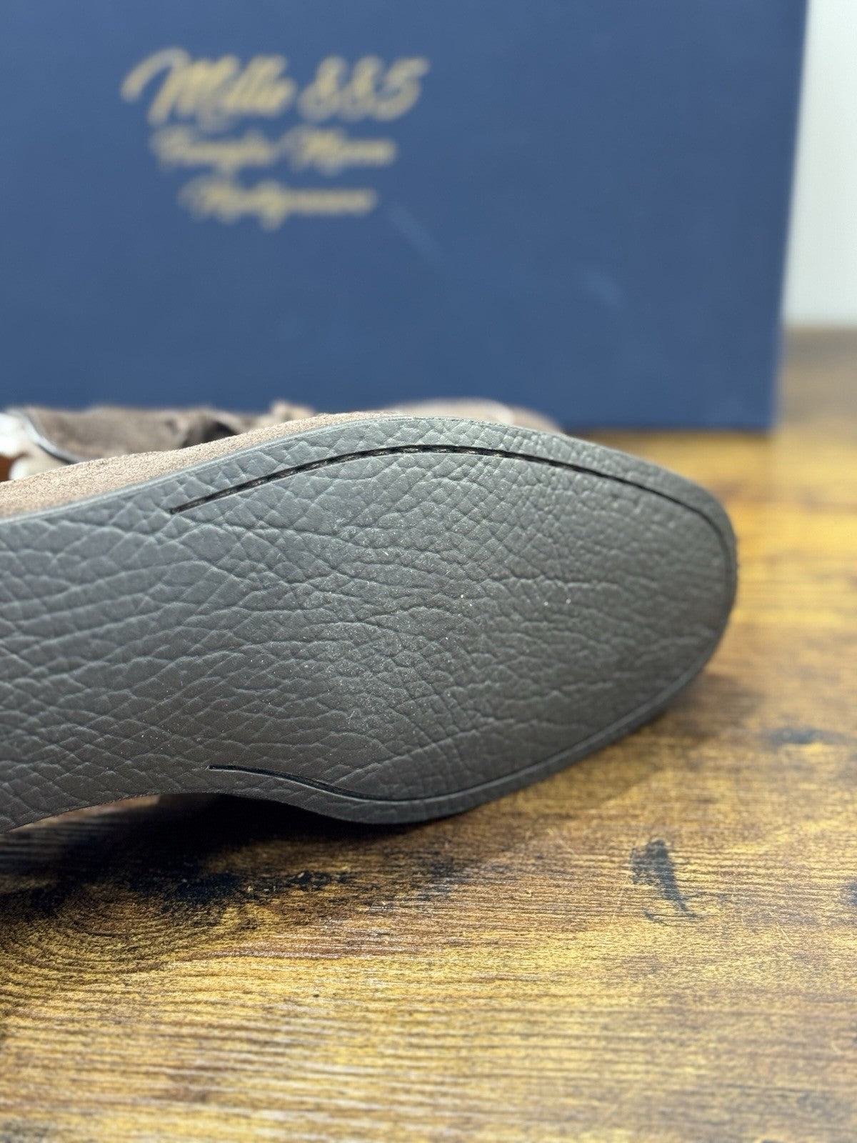 Mille 885 Mocassino Suede T Moro Fatto A Mano In Italia Uomo 39