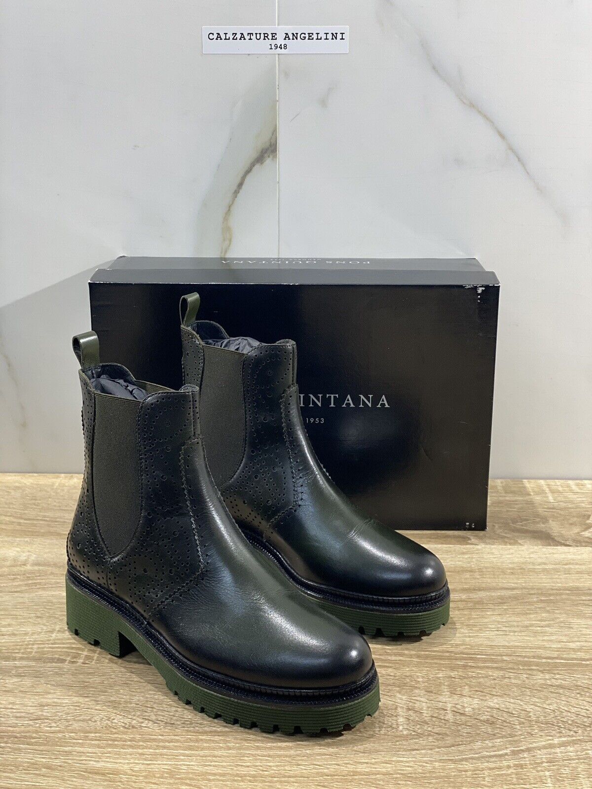 Pons Quintana Stivaletto Donna Pelle Verdone Casual Chelsea Boot 36