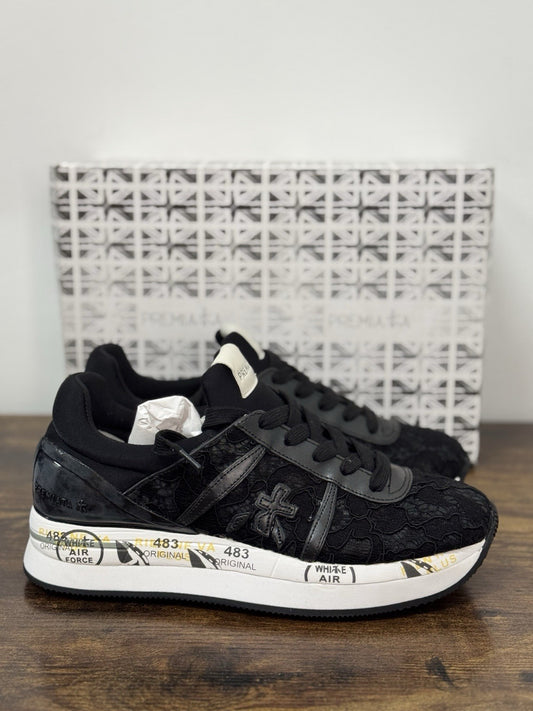 Premiata Sneaker Liz Nero Tessuto E  Pelle    Casual Premiata Scarpa Donna 36