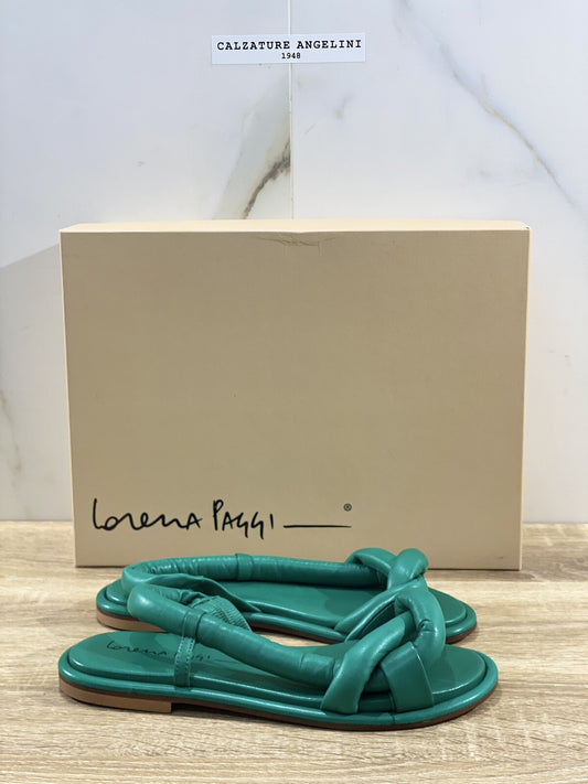 Lorena Paggi Sandalo Donna In Pelle Verde Made In Italy 40