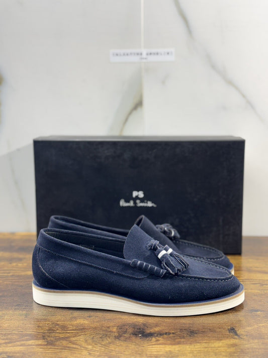 Paul Smith Mocassino Uomo Nappine In Suede Blu Casual Luxury Men Shoe 41