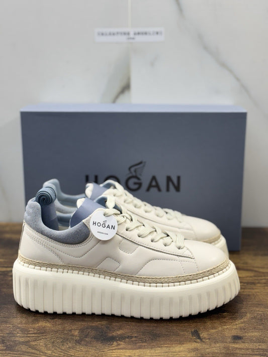 Hogan H Stripes Sneaker Pelle Bianca Zeppa   Memory Foam Scarpa Hogan Donna 35.5