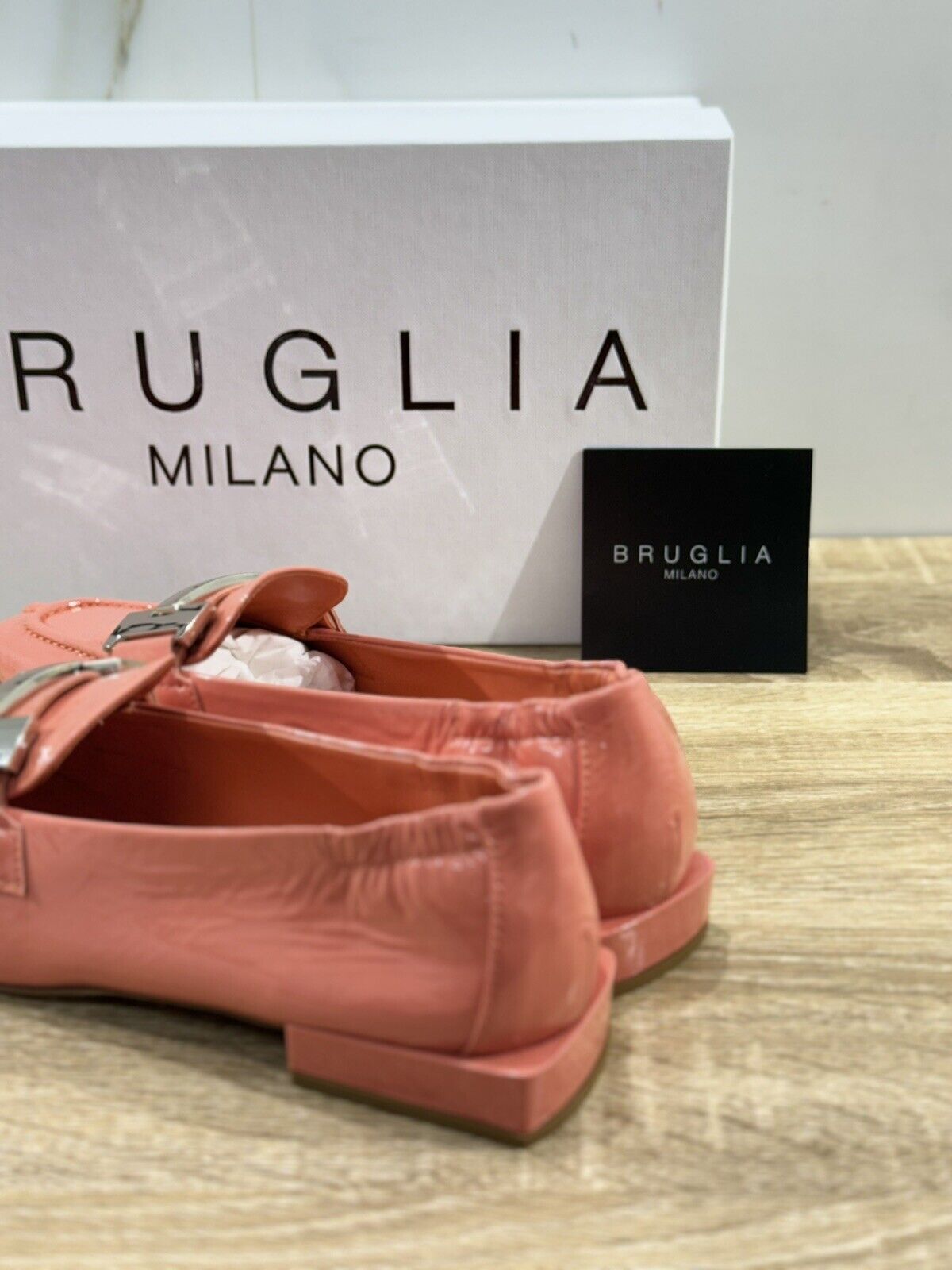 Bruglia Milano Mocassino Donna Corallo Luxury Casual Loafer Handmade 37