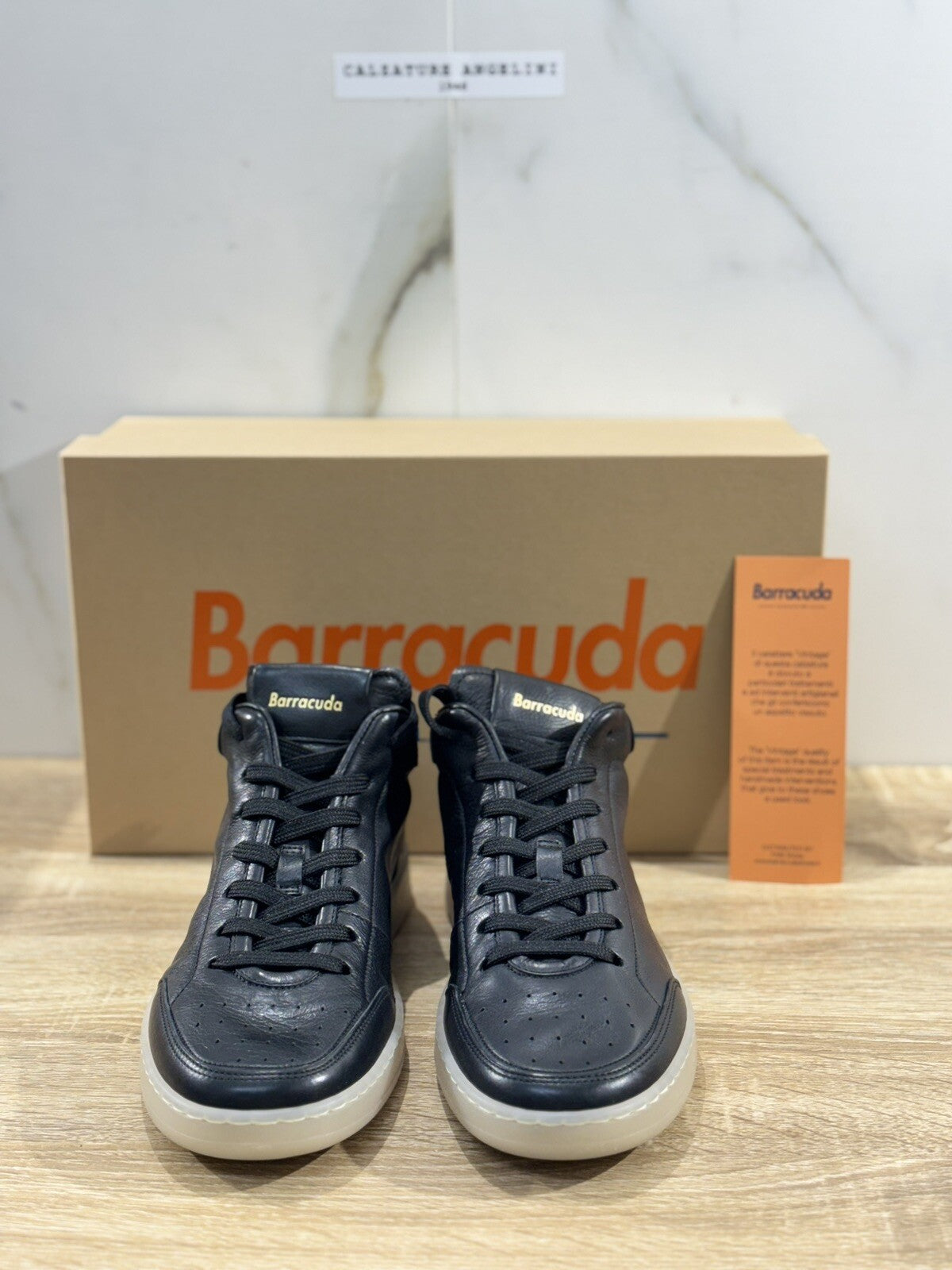 Barracuda Sneaker Uomo Hi Top Super Soft  Vintage Fully Made In Italy Nera 45