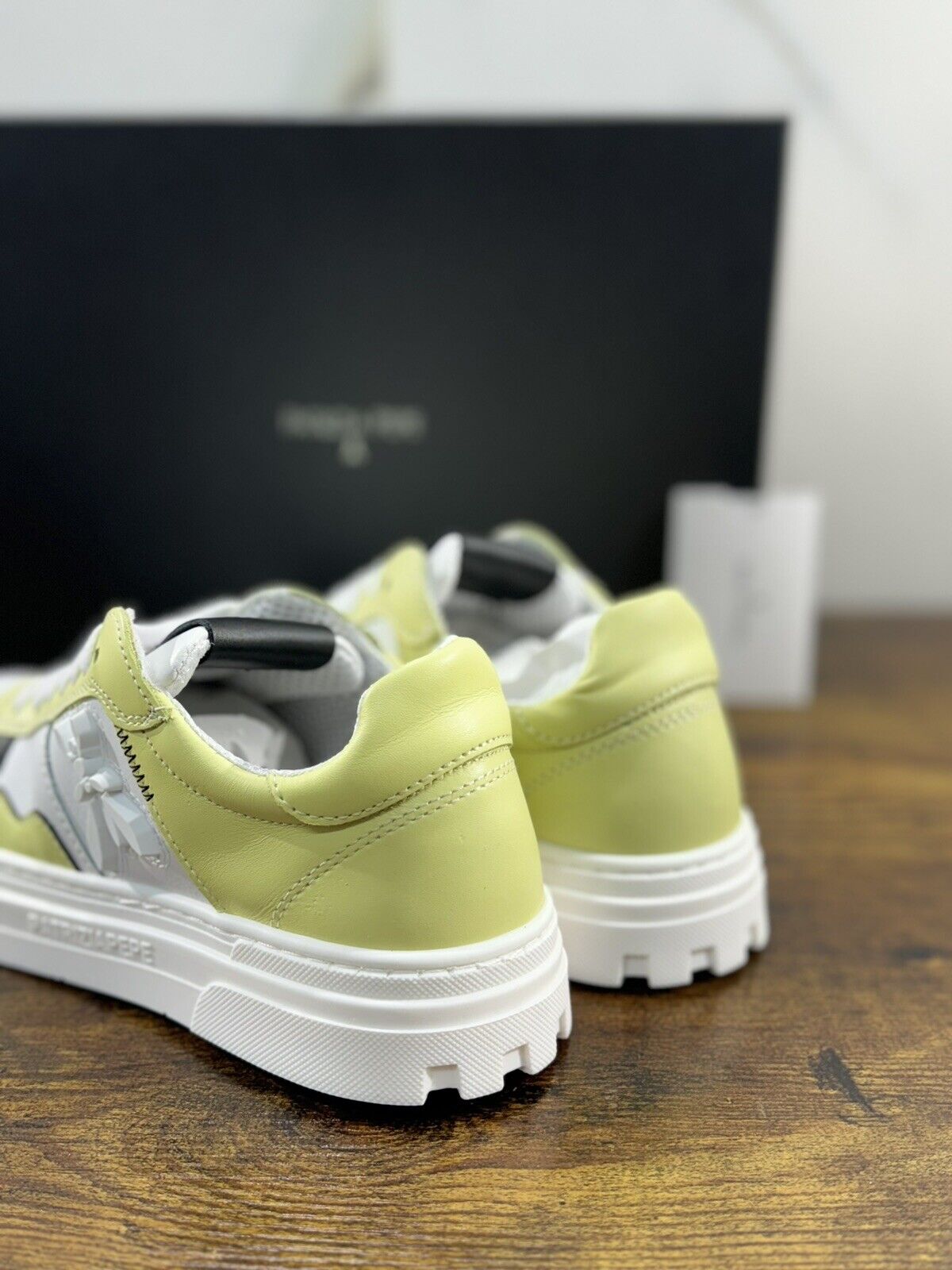 Patrizia Pepe Sneaker Donna Pelle Bianca Lime Casual Sneaker Donna 37