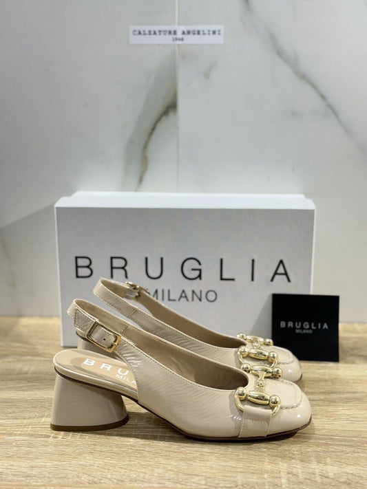 Bruglia Milano Slingnack  Donna Beige Luxury Casual Sandal  Handmade 40