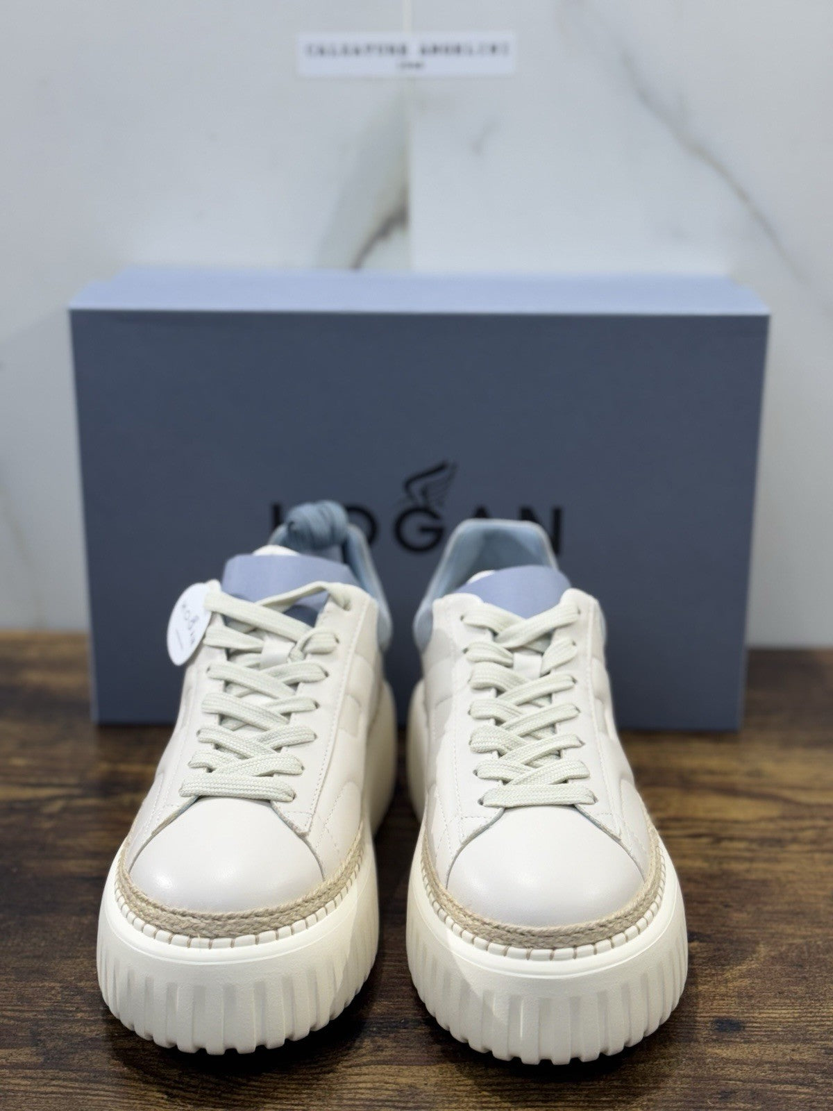 Hogan H Stripes Sneaker Pelle Bianca Zeppa   Memory Foam Scarpa Hogan Donna 37