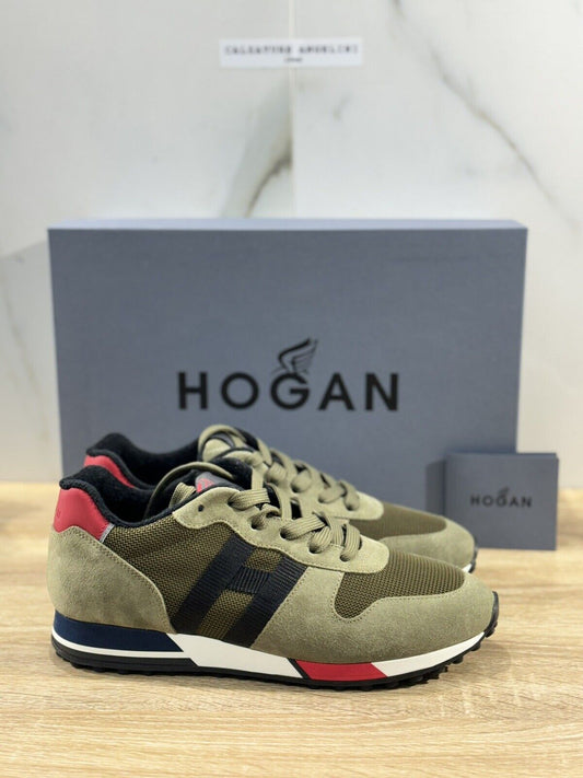 Hogan H383 sneaker uomo retro running Green  hogan luxury men shoes 39