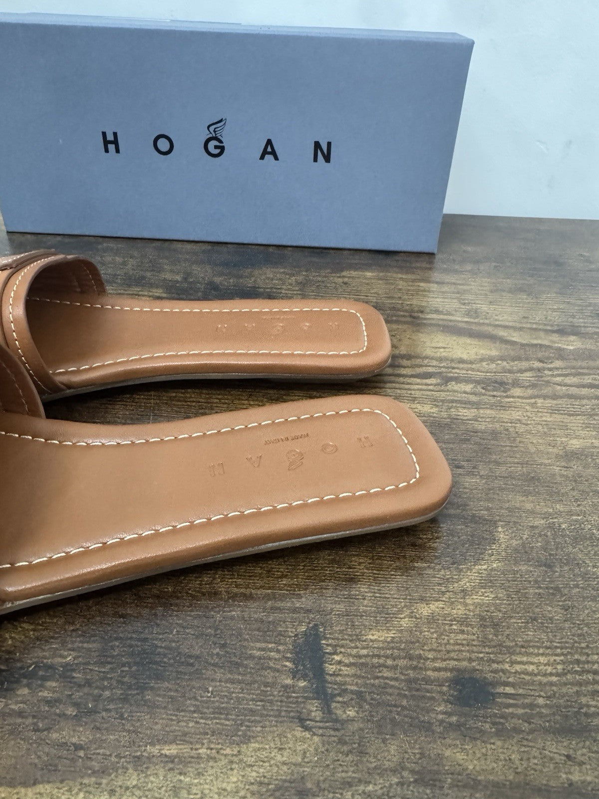 Hogan H685 Ciabatta H Pelle Cuoio  Casual Hogan Donna 38